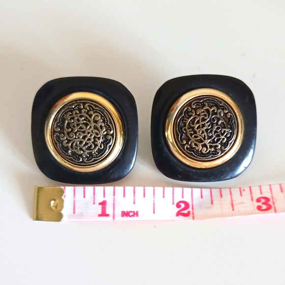 💥 Vintage Square Brooch Pin & Pierced Earrings Set - Picture 15 of 15